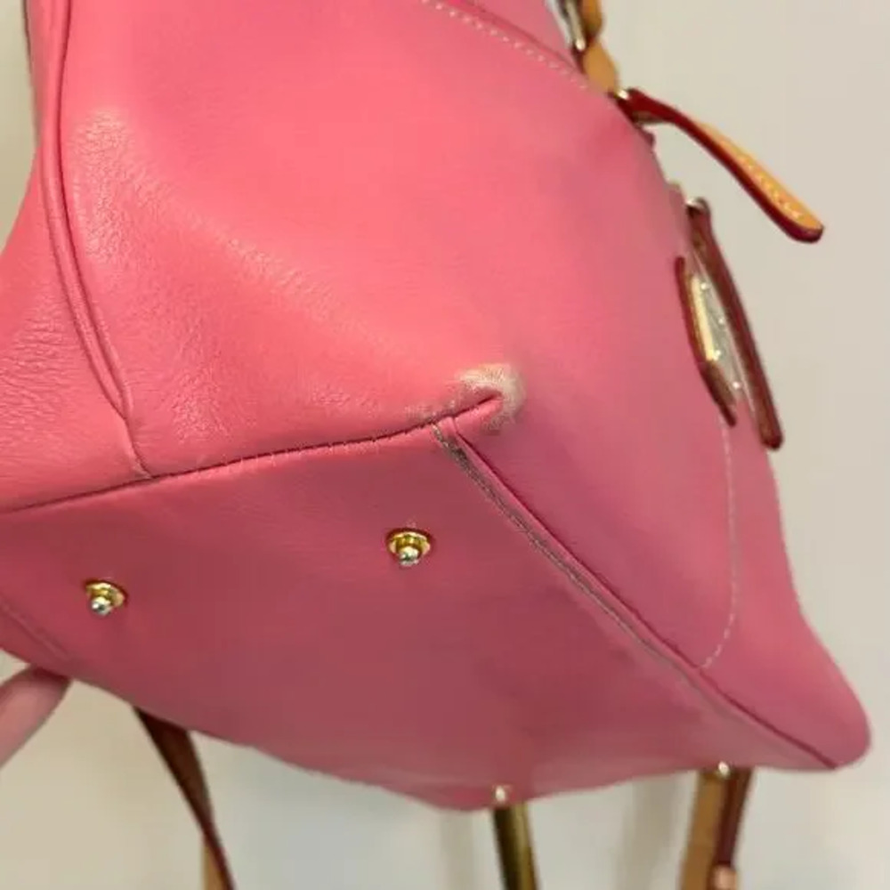 Dooney and Bourke Dillen Satchel Crossbody Bag Bubble Pink Double Pocket Leather - Picture 6 of 9